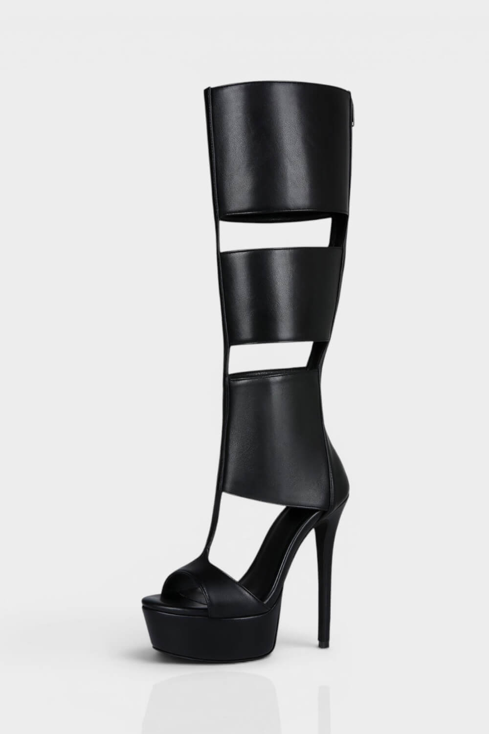 Cutout Panel Over-The-Knee Open Toe Platform High Heel Stiletto Boots
