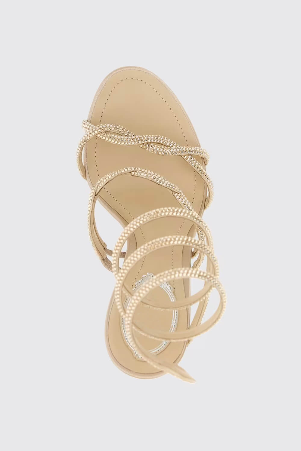 Crystal-Embellished Ankle Wrap Around Open Toe High Heel Sandals