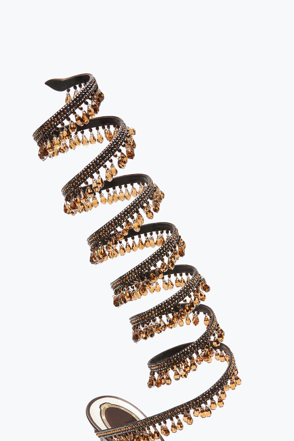 Crystal Chandelier Embellished Faux Satin Wraparound Self-Tie Stiletto Sandals