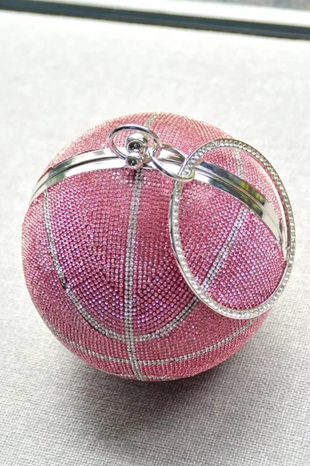 Rhinestone Basketball Evening Clutch With Straps