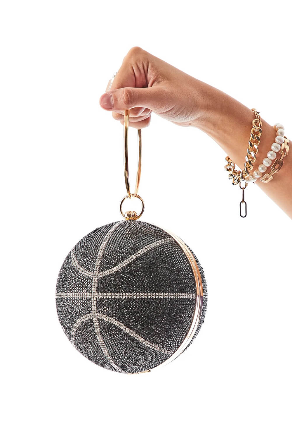 Rhinestone Basketball Evening Clutch With Straps