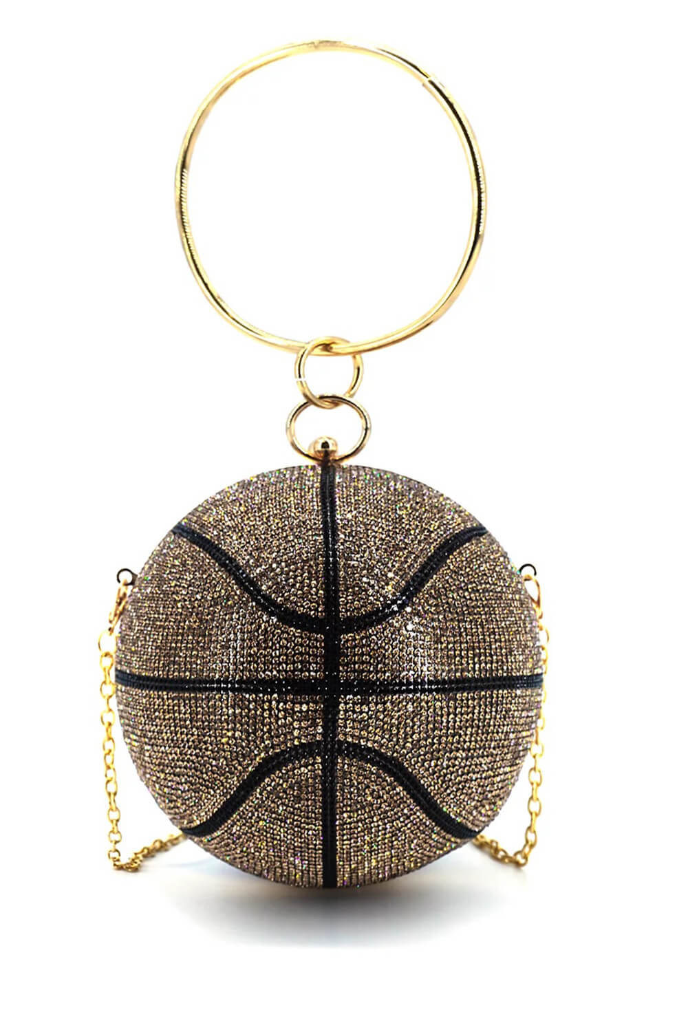 Rhinestone Basketball Evening Clutch With Straps