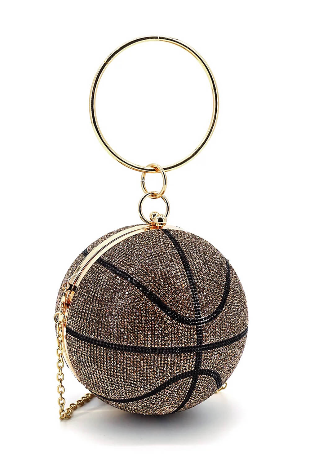 Rhinestone Basketball Evening Clutch With Straps