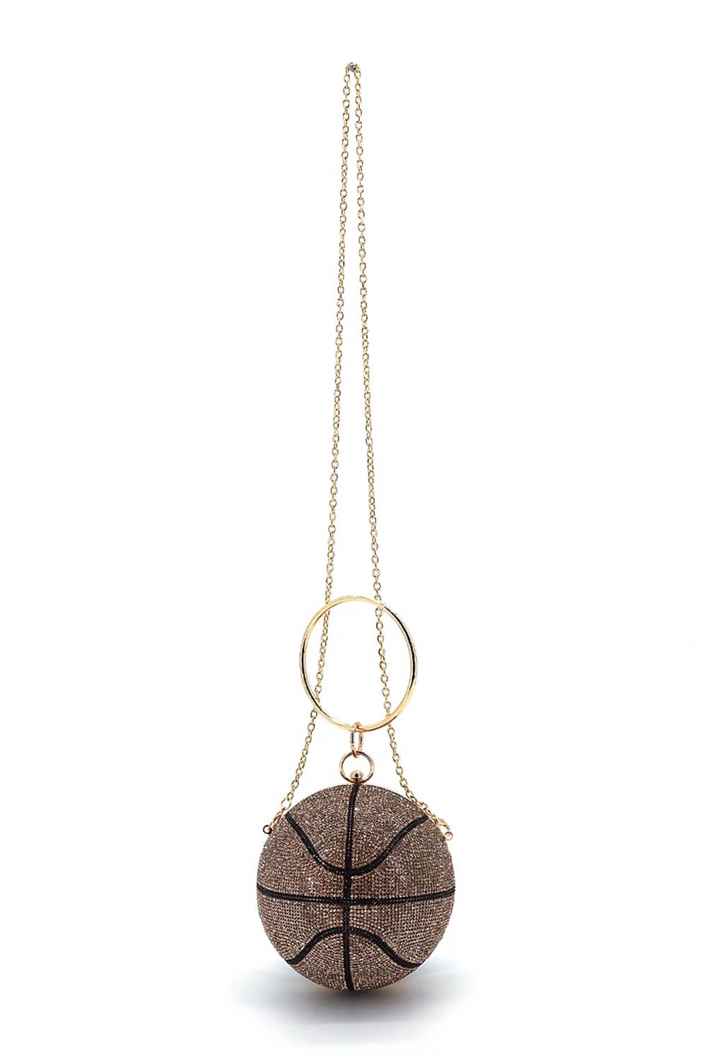 Rhinestone Basketball Evening Clutch With Straps
