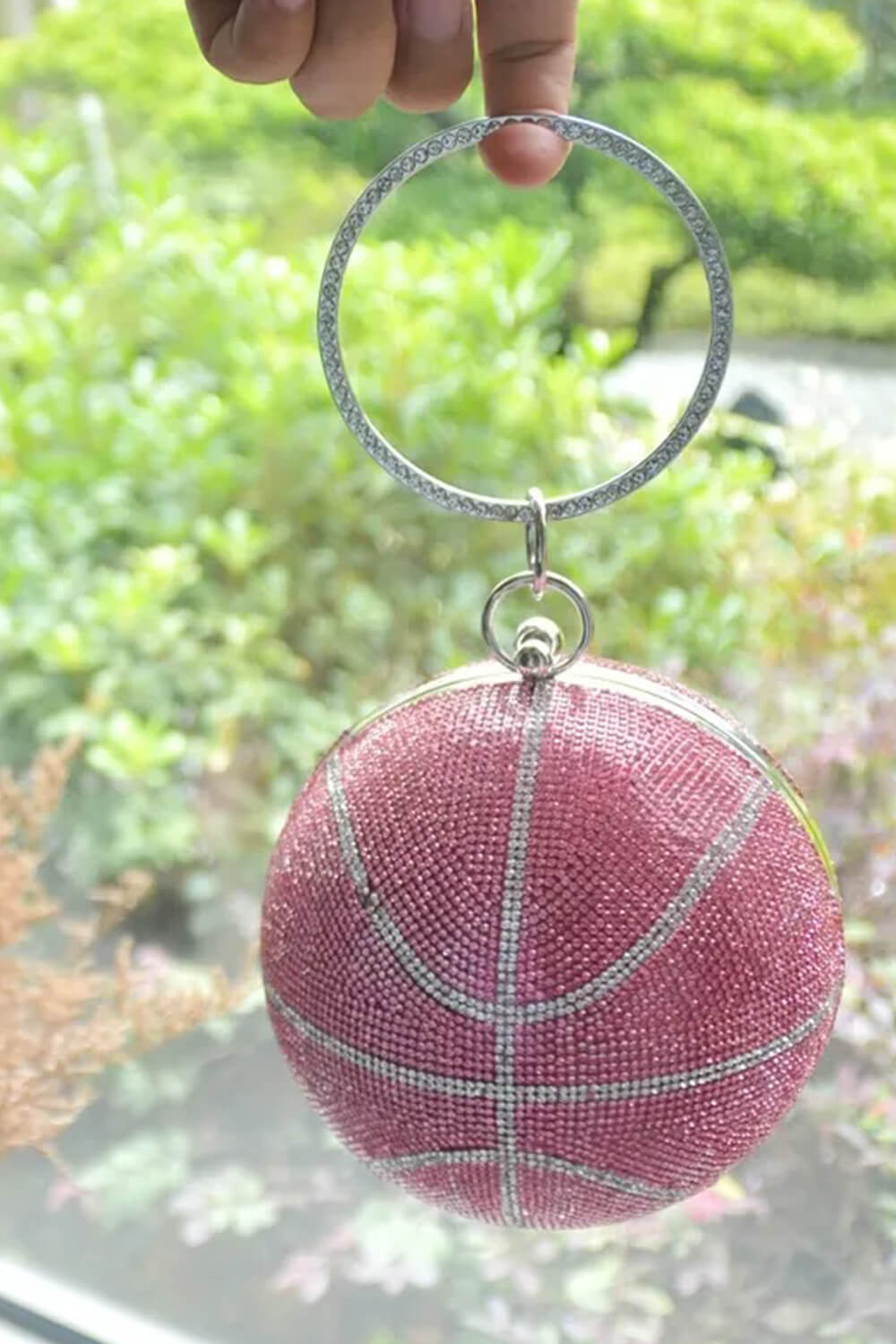 Rhinestone Basketball Evening Clutch With Straps
