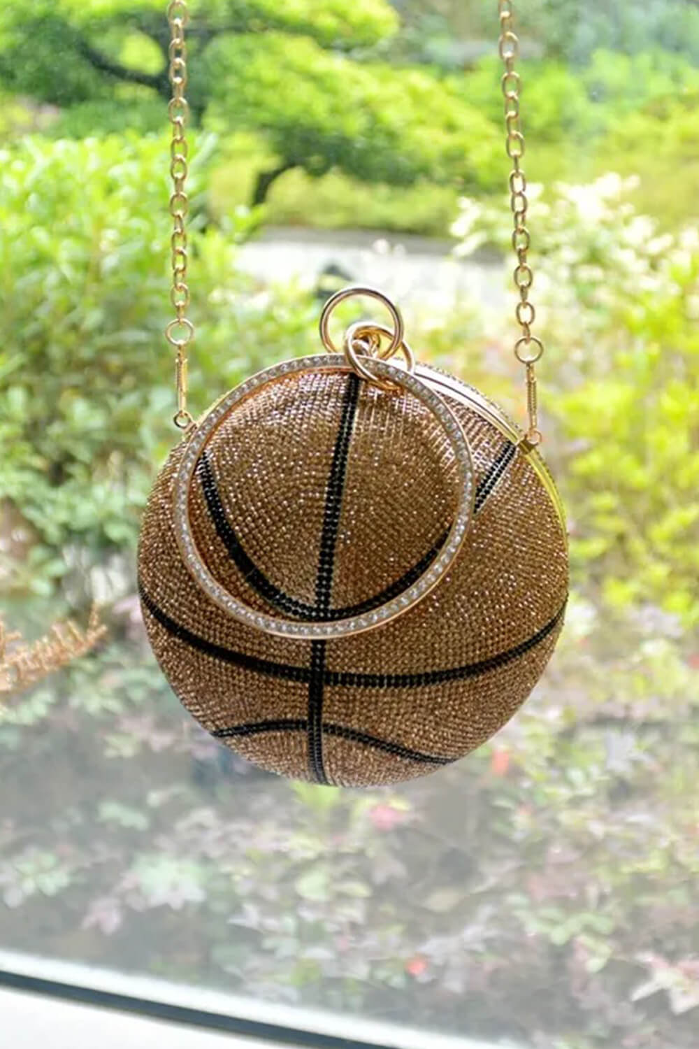 Rhinestone Basketball Evening Clutch With Straps