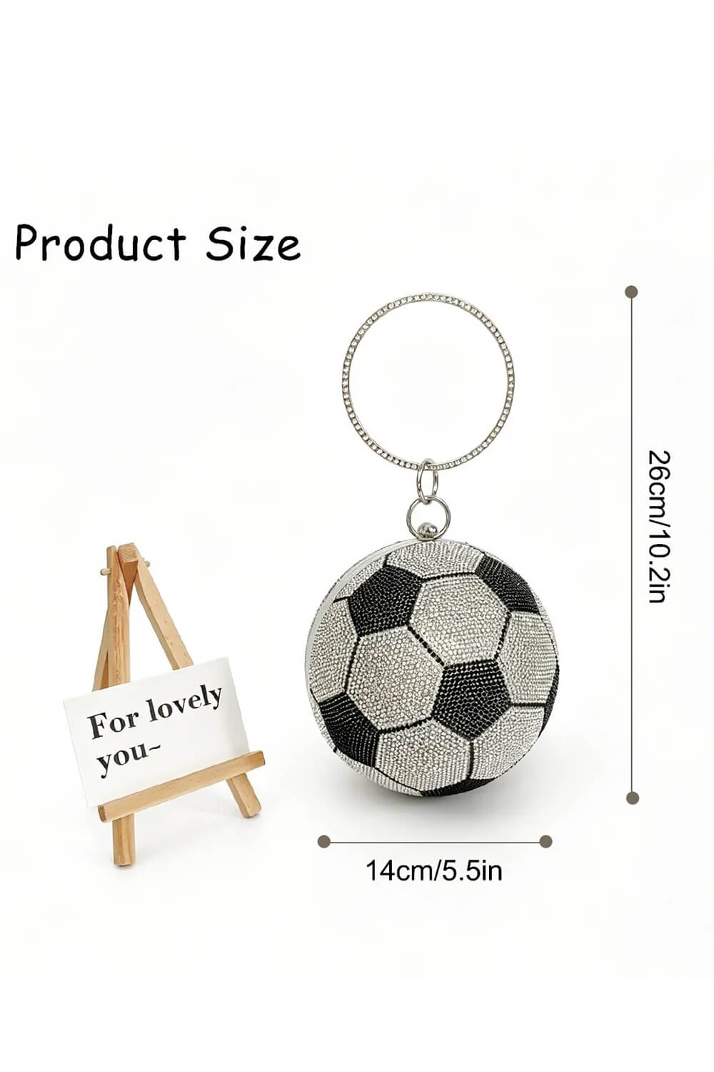 Rhinestone Soccer Evening Clutch With Straps