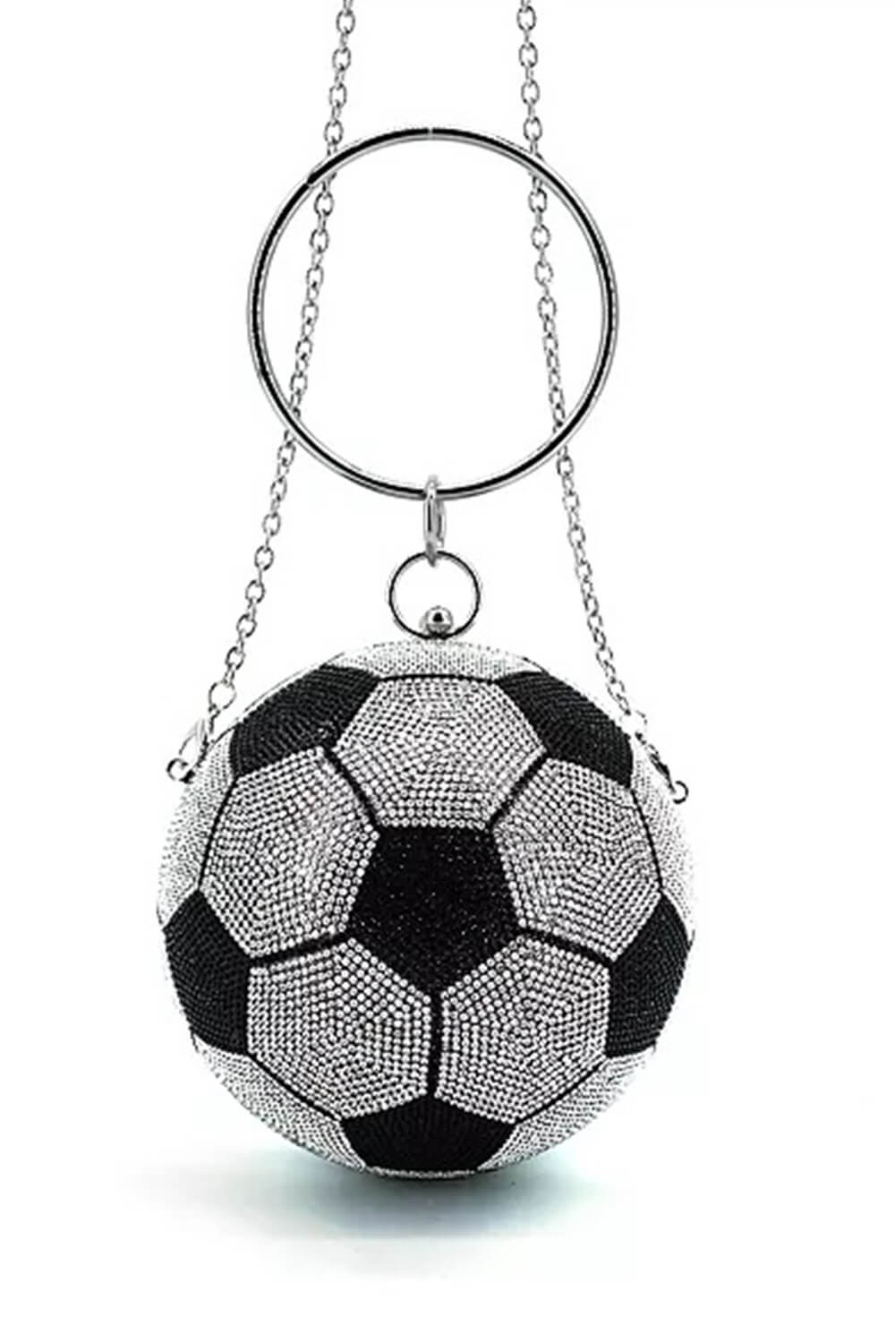 Rhinestone Soccer Evening Clutch With Straps