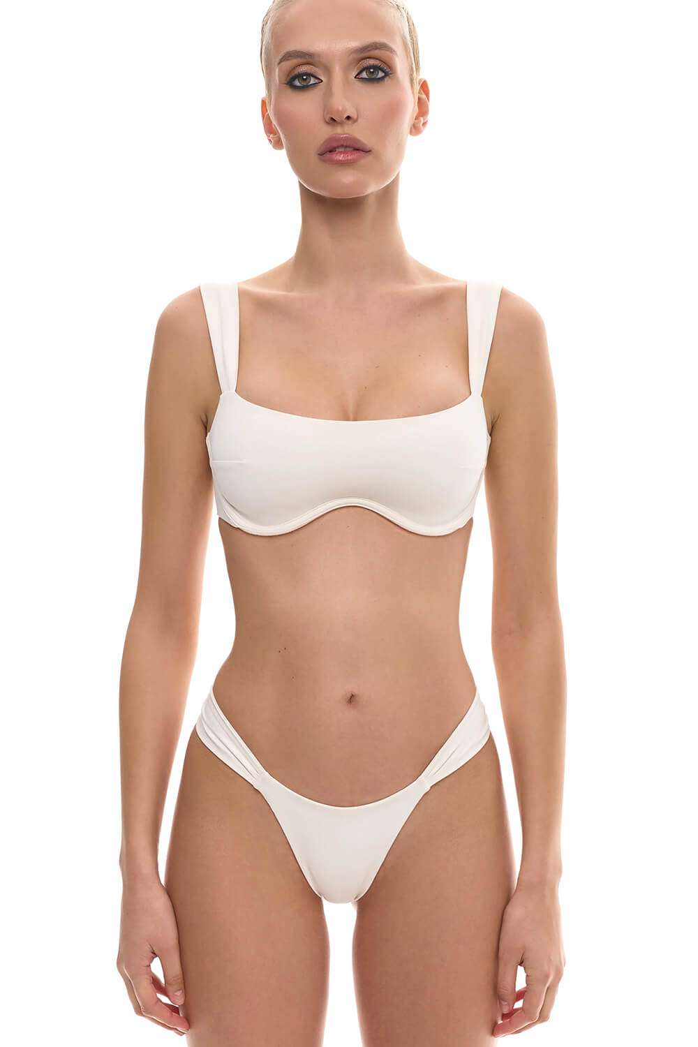 Thick Strap Underwire High Leg Bikini Set