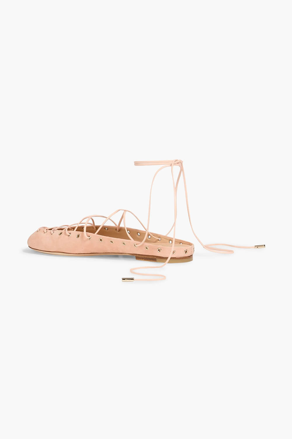 Faux Leather Lace Up Ballet Flats