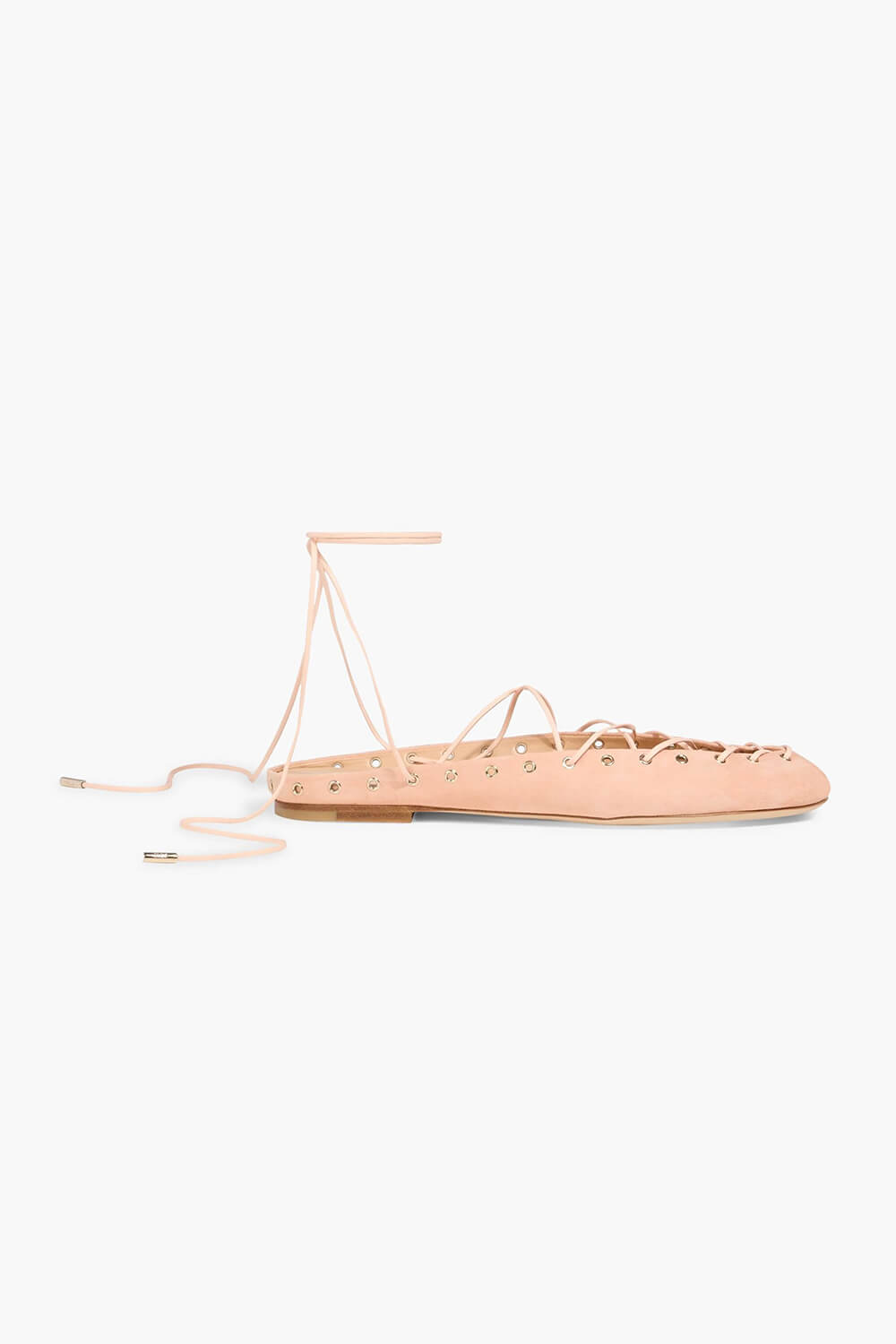 Faux Leather Lace Up Ballet Flats
