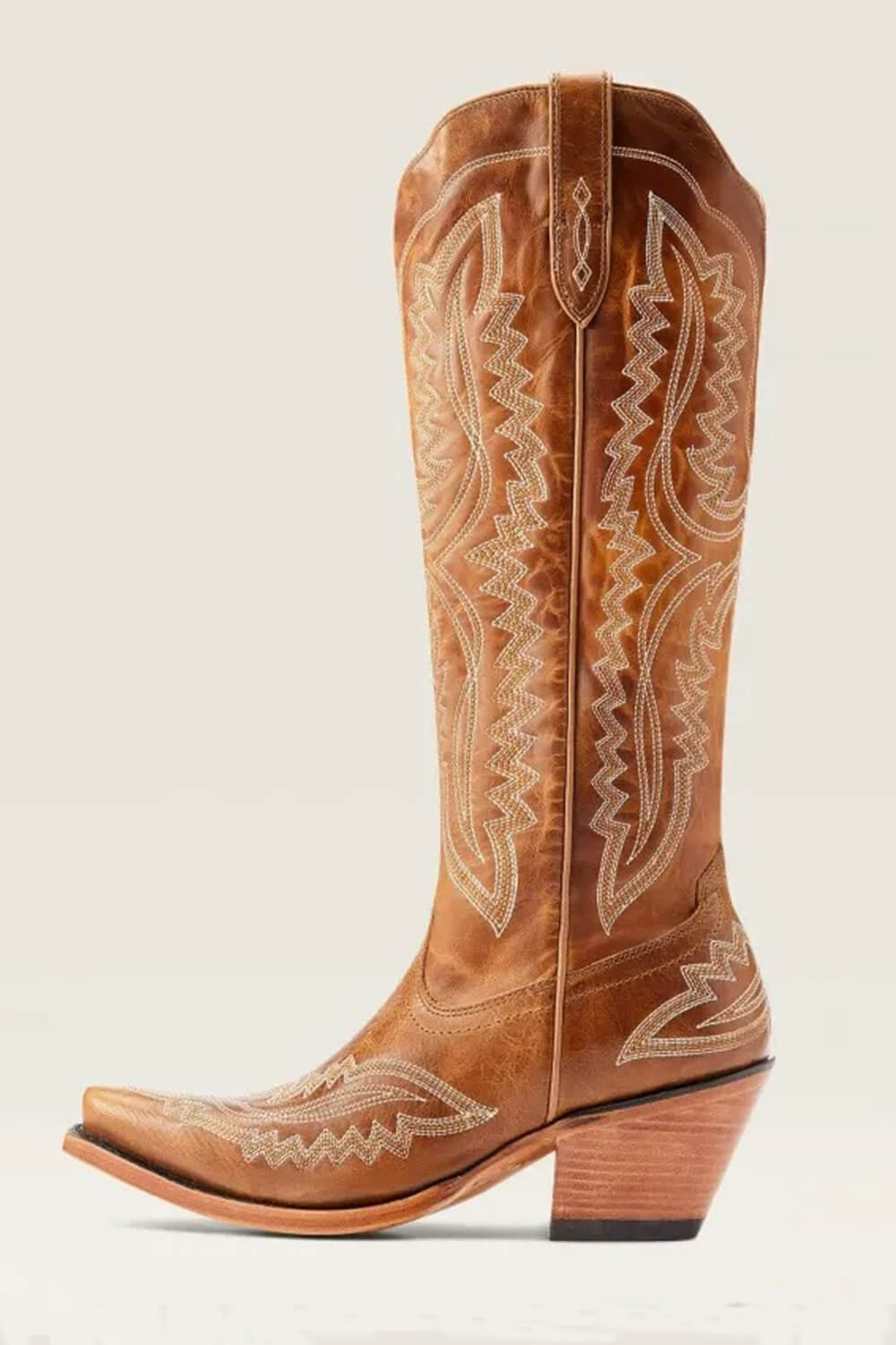 Embroidered Western Cowboy Pointed-Toe Mid-Calf Boots