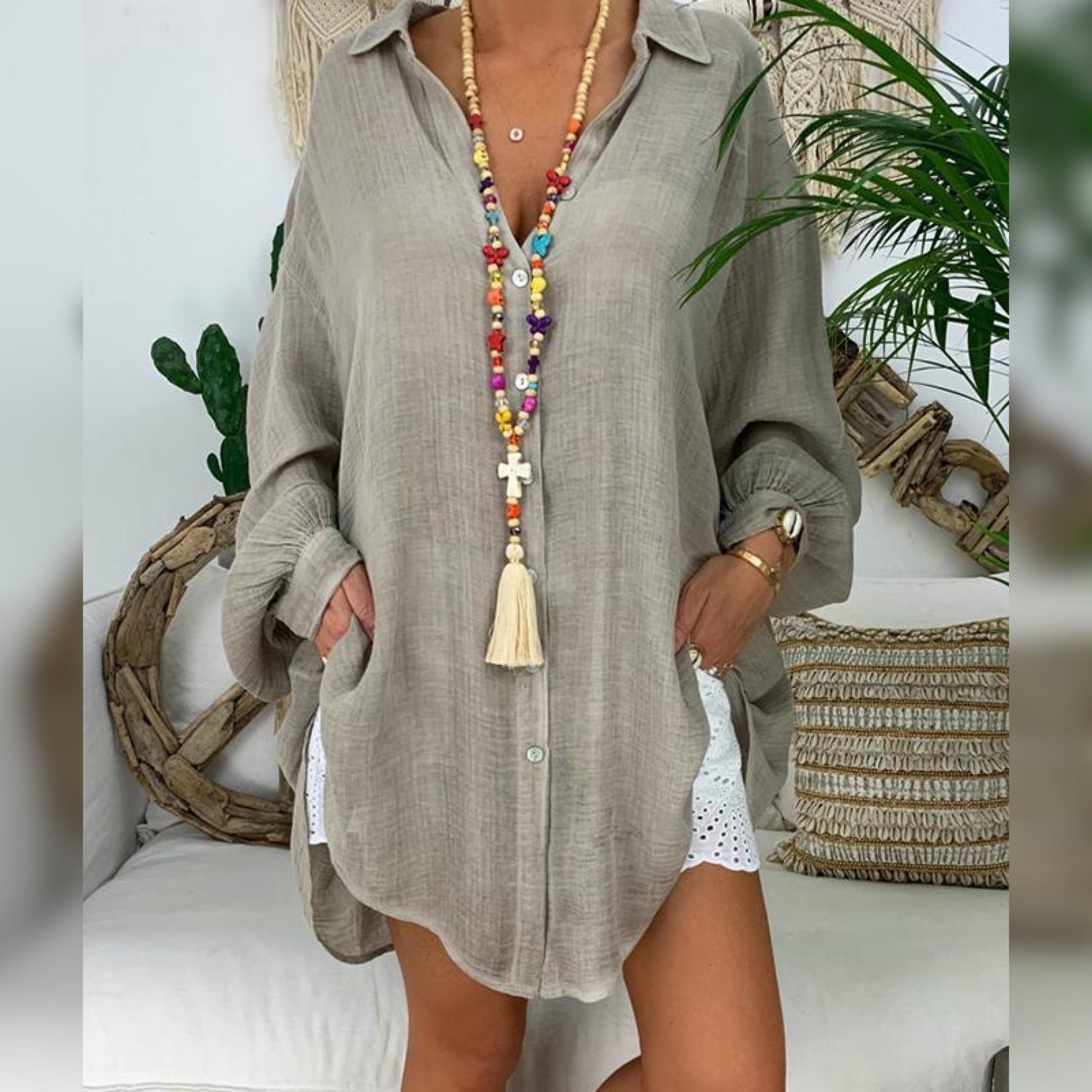 TIZANIA BLOUSE Gray
