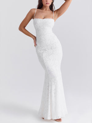 Robe longue queue de poisson brûlée tridimensionnelle