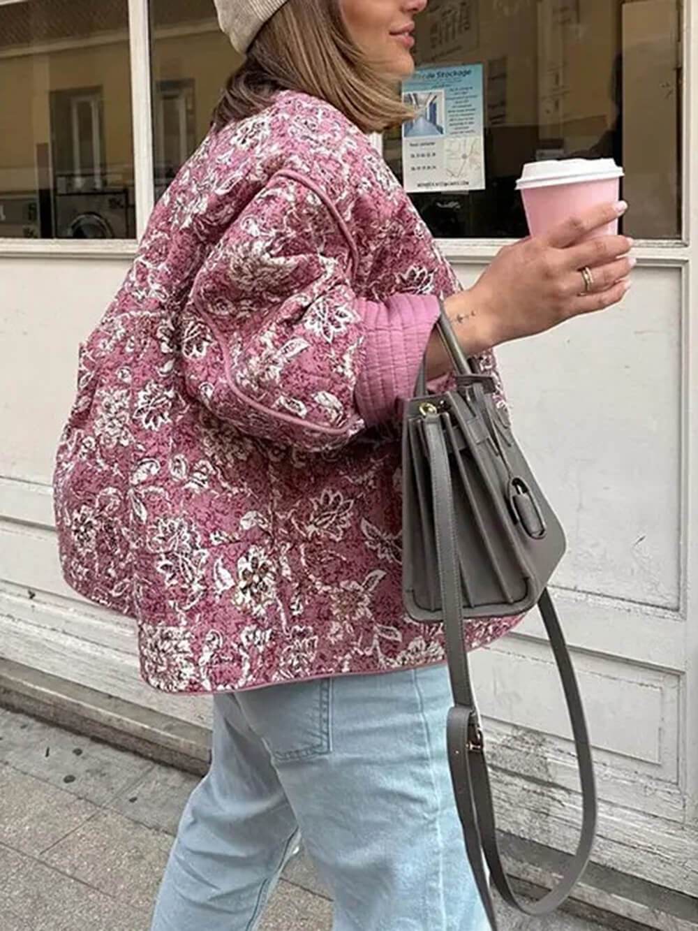 Veste à imprimé floral vintage