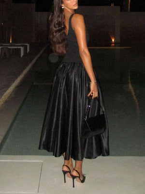 Robe longue patchwork simple et tendance