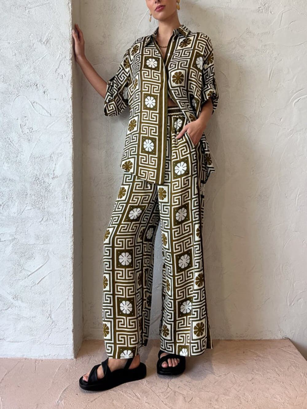 Chemise ample à imprimé unique