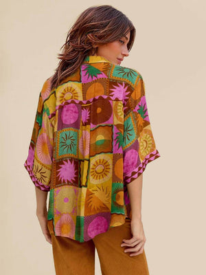 Chemise ample à imprimé soleil unique