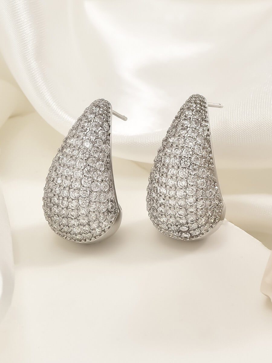 Diamantbesetzte Tropfenohrringe