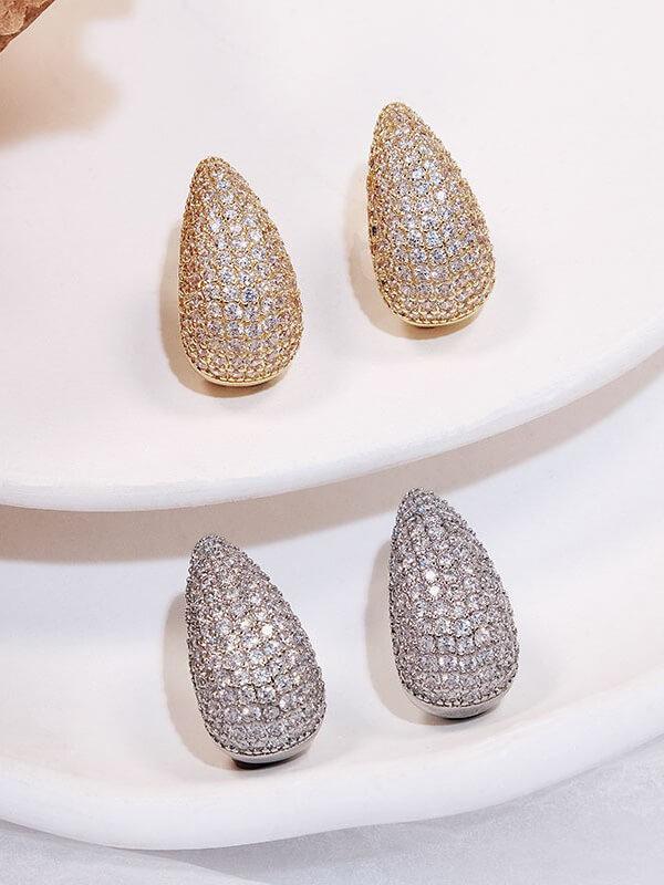 Diamantbesetzte Tropfenohrringe