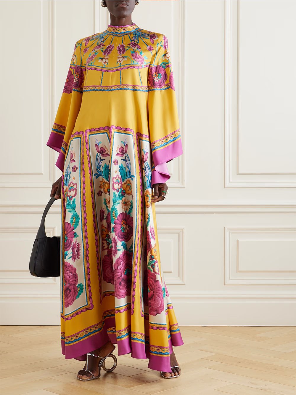 Lockeres Maxikleid im Vintage-Stil mit exquisitem Musterdruck