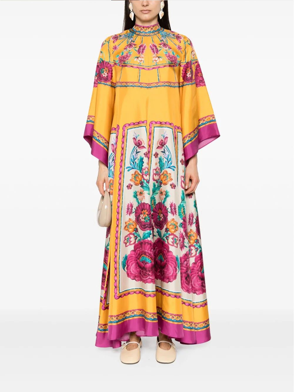 Lockeres Maxikleid im Vintage-Stil mit exquisitem Musterdruck