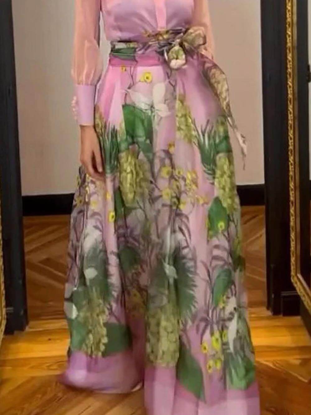 Jupe longue à imprimé floral élégante et mature