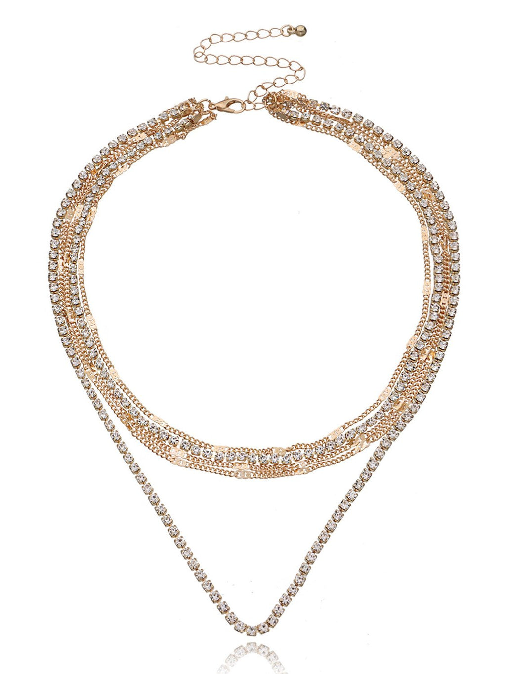 Collier en diamant multicouche à la mode