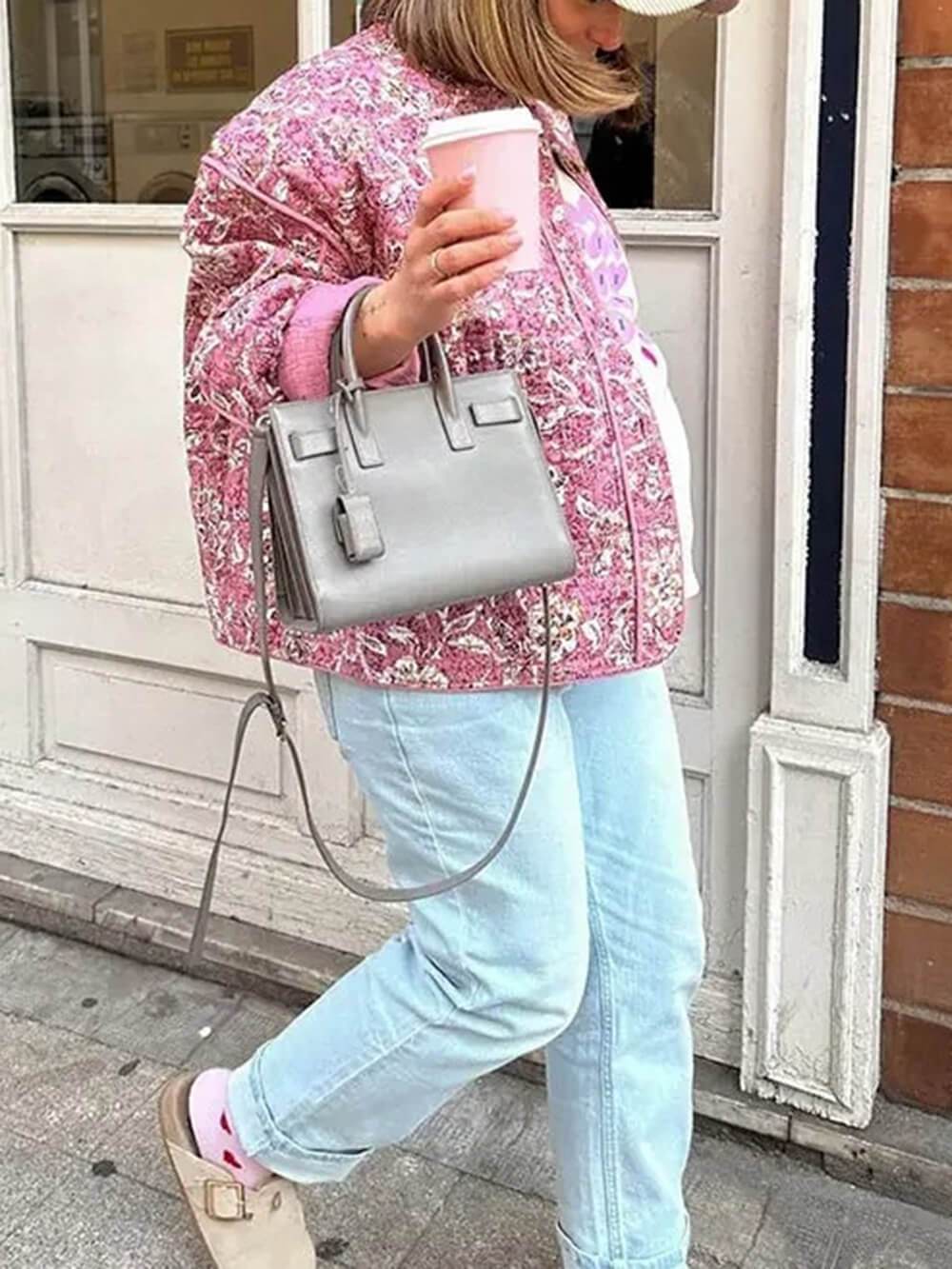 Veste à imprimé floral vintage