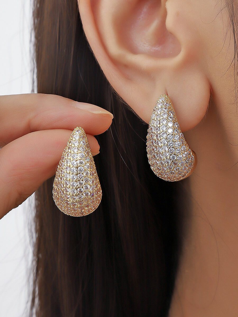 Diamantbesetzte Tropfenohrringe