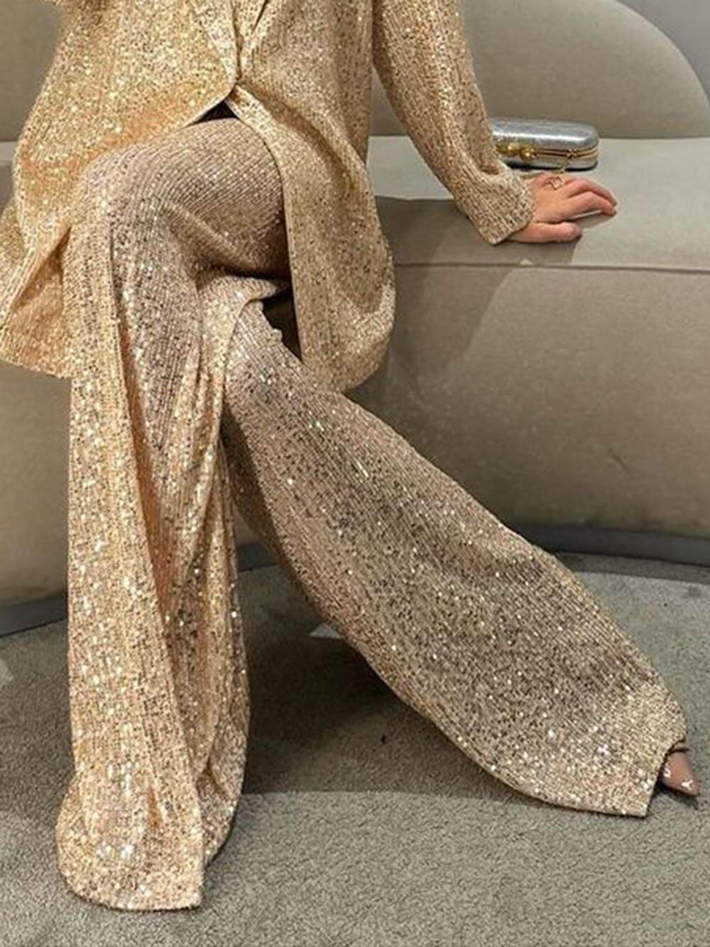 Pantalon élégant à paillettes
