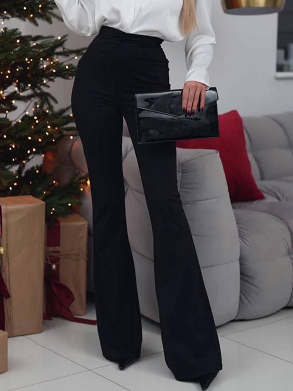 Elegante, hüfthebende Schlaghose mit hoher Taille