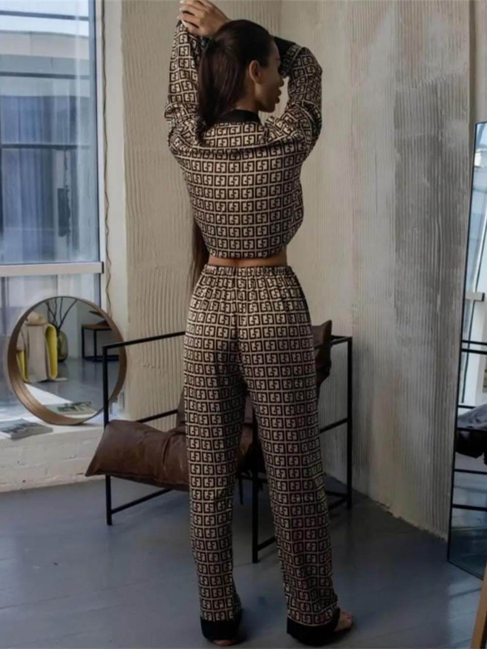 Ensemble pyjama et vêtements d'intérieur à imprimé patchwork écossais exquis