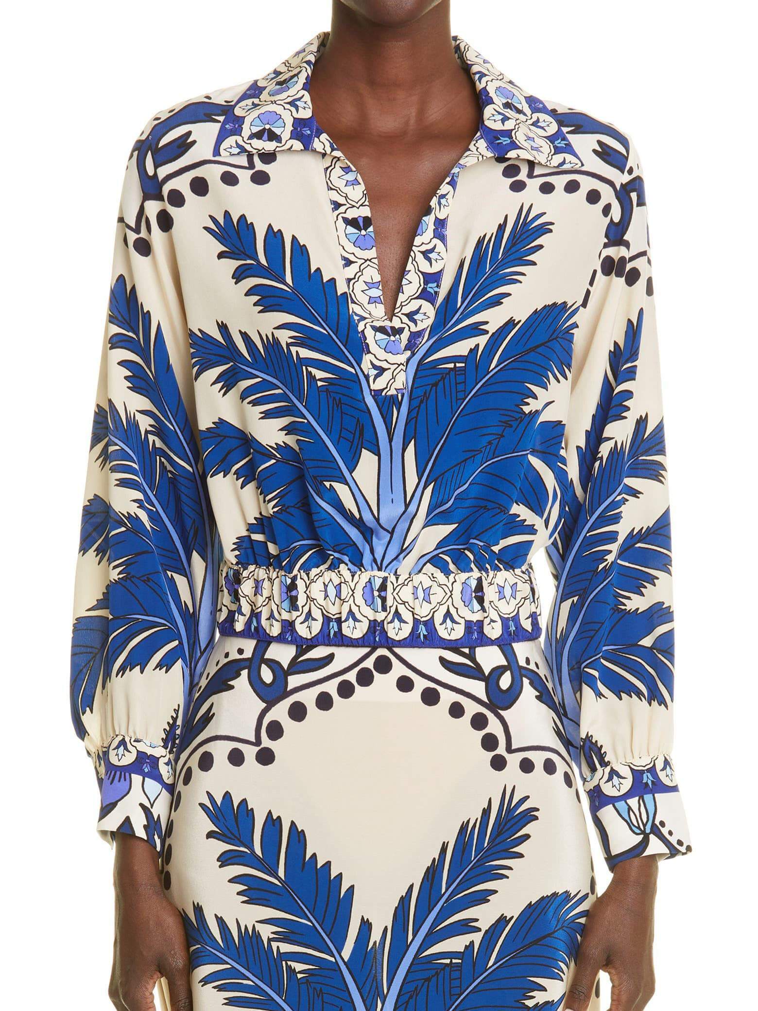 T-shirt court à motif floral de palmier unique