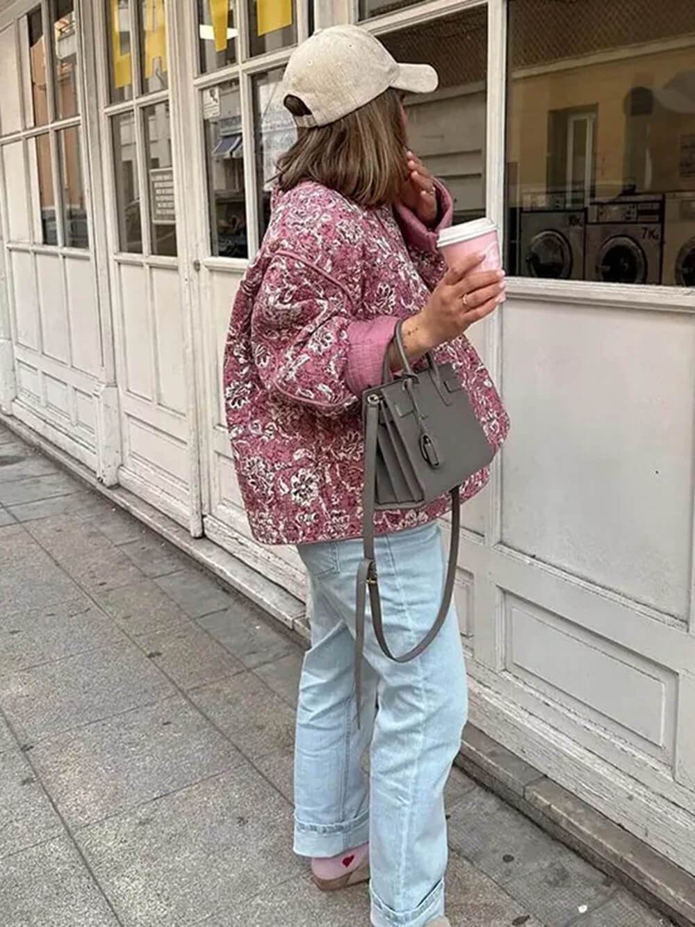 Veste à imprimé floral vintage