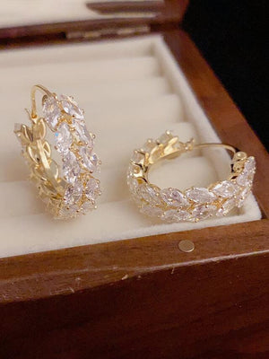 Boucles d'oreilles créoles en forme d'oreilles de blé à la mode