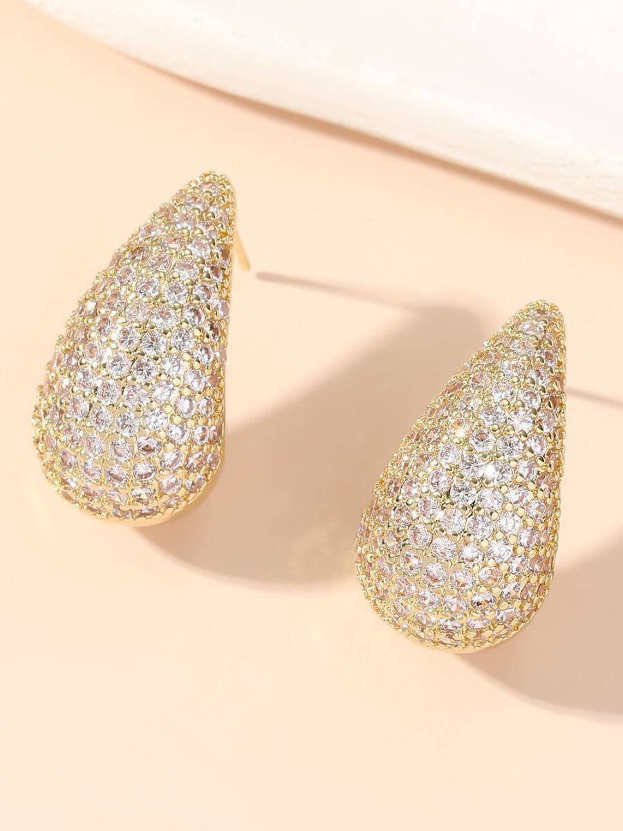 Diamantbesetzte Tropfenohrringe