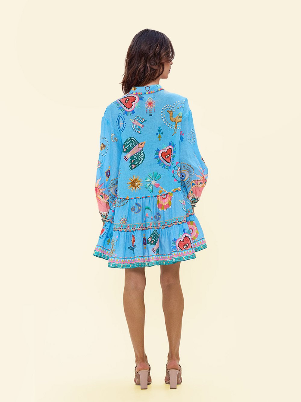 Einzigartiges Minikleid mit gemaltem Musterdruck