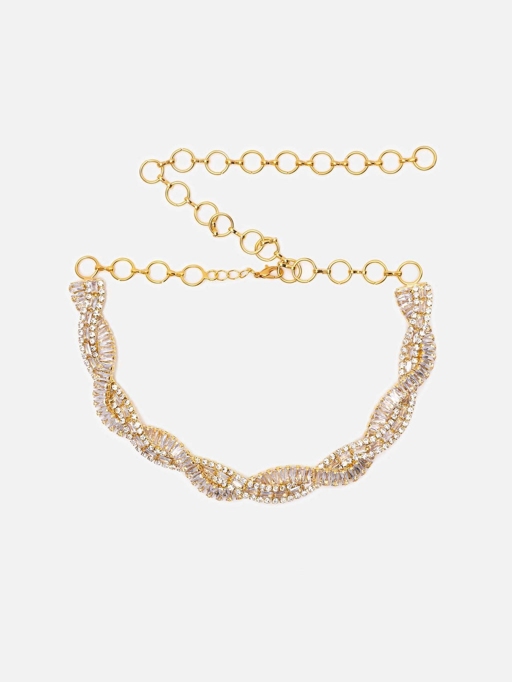 Collier en strass avec motif croix de fête