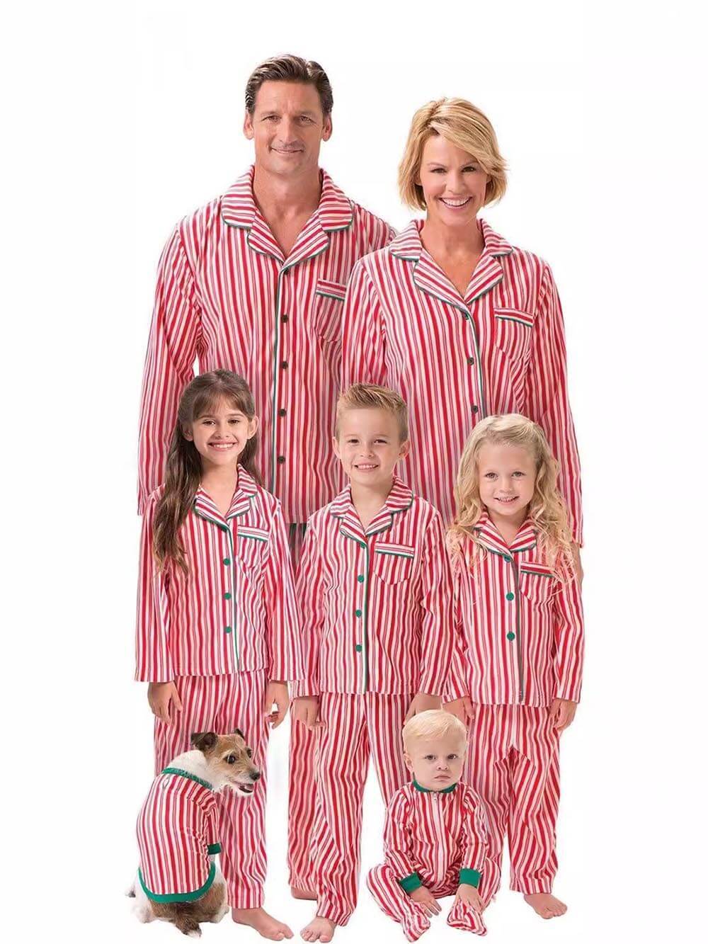 Christmas Striped Print Parent Child Pajama Set