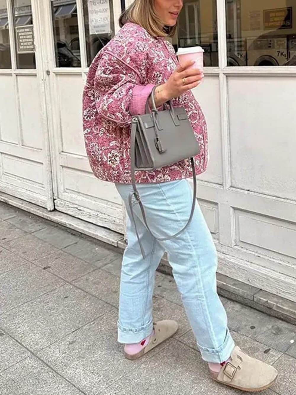 Veste à imprimé floral vintage