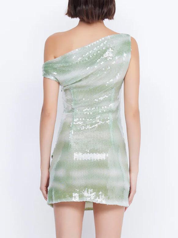 Elegantes schulterfreies Minikleid mit Pailletten