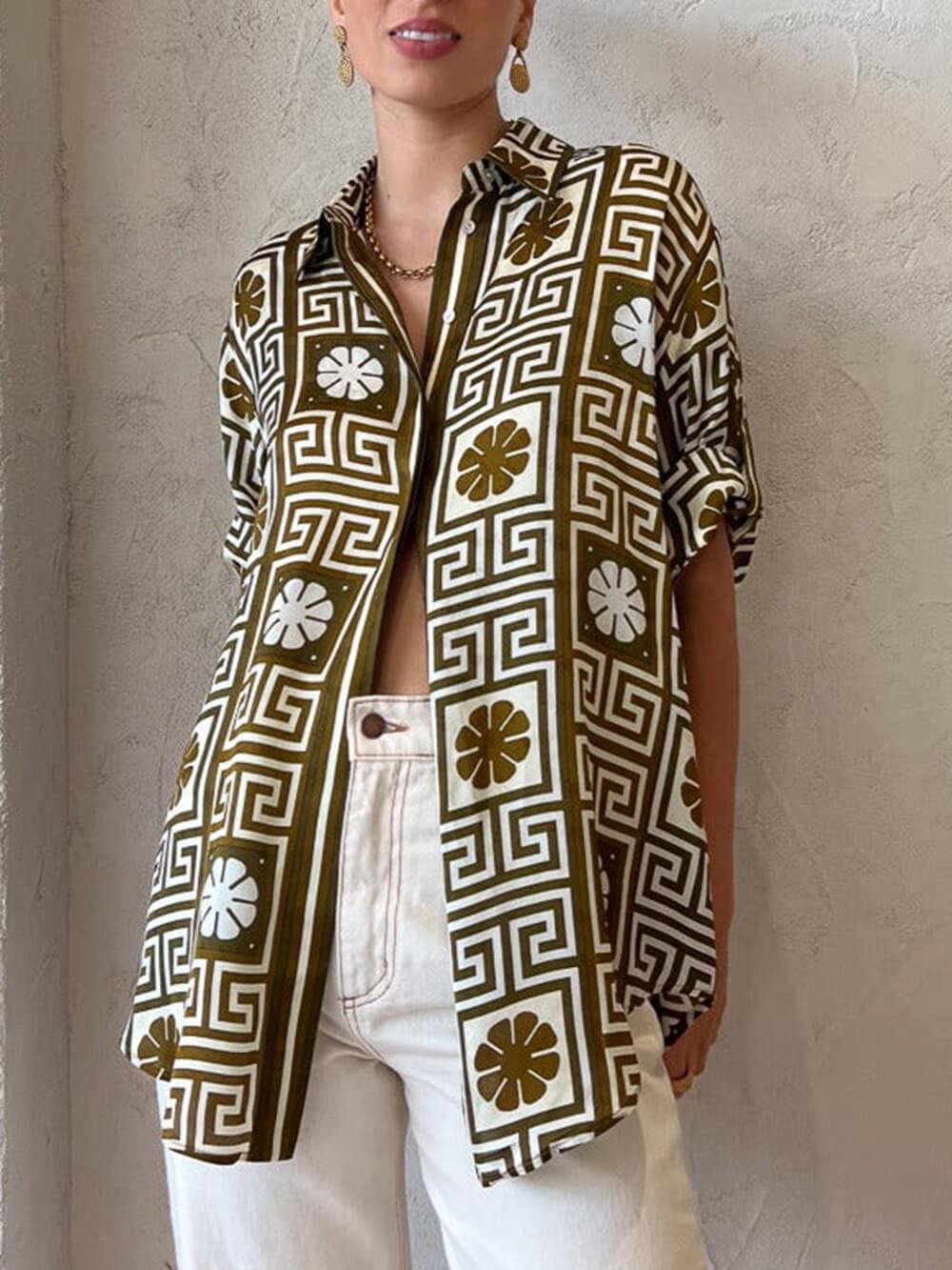 Chemise ample à imprimé unique