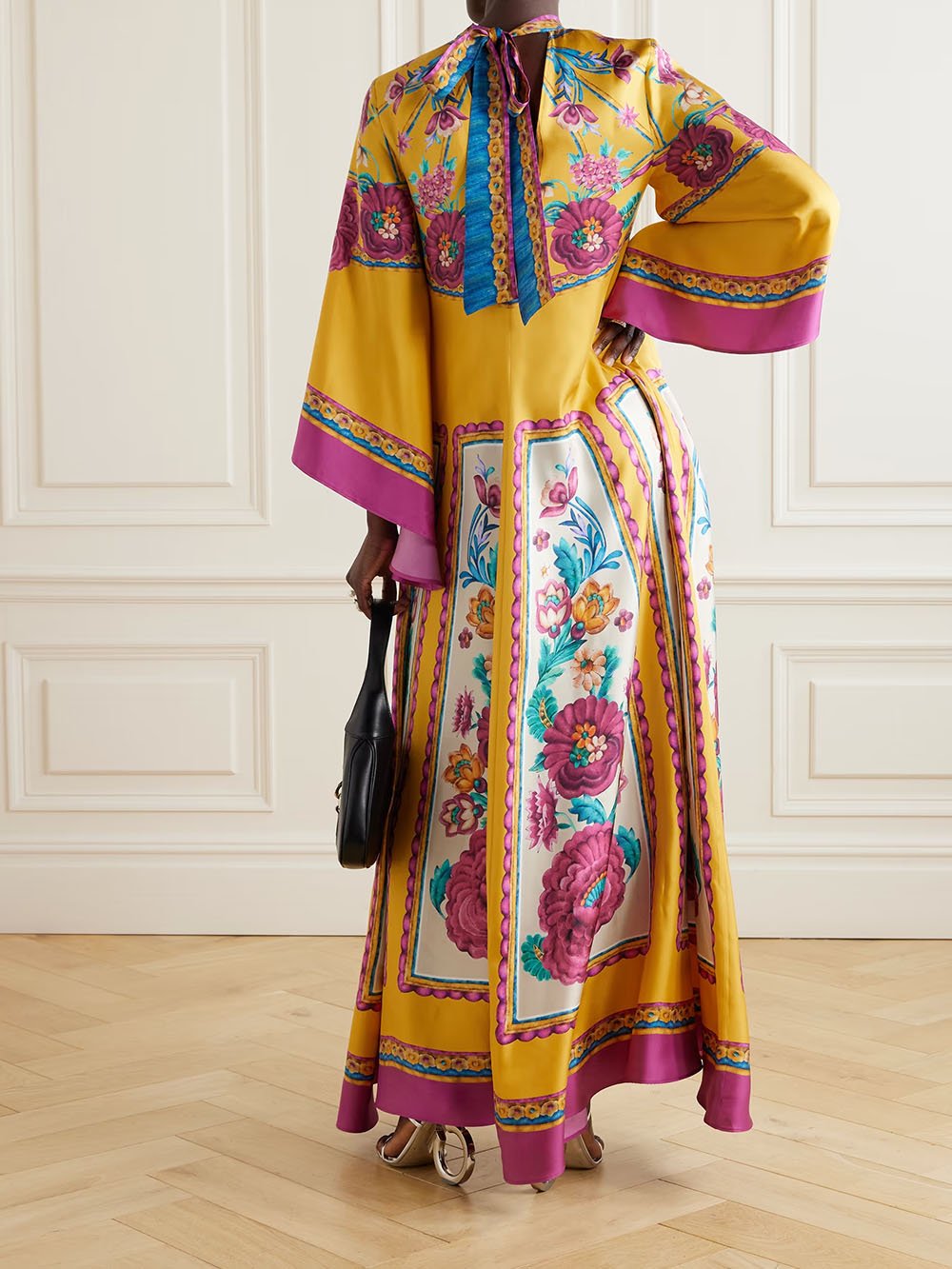 Lockeres Maxikleid im Vintage-Stil mit exquisitem Musterdruck