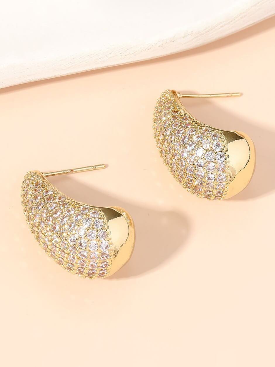Diamantbesetzte Tropfenohrringe