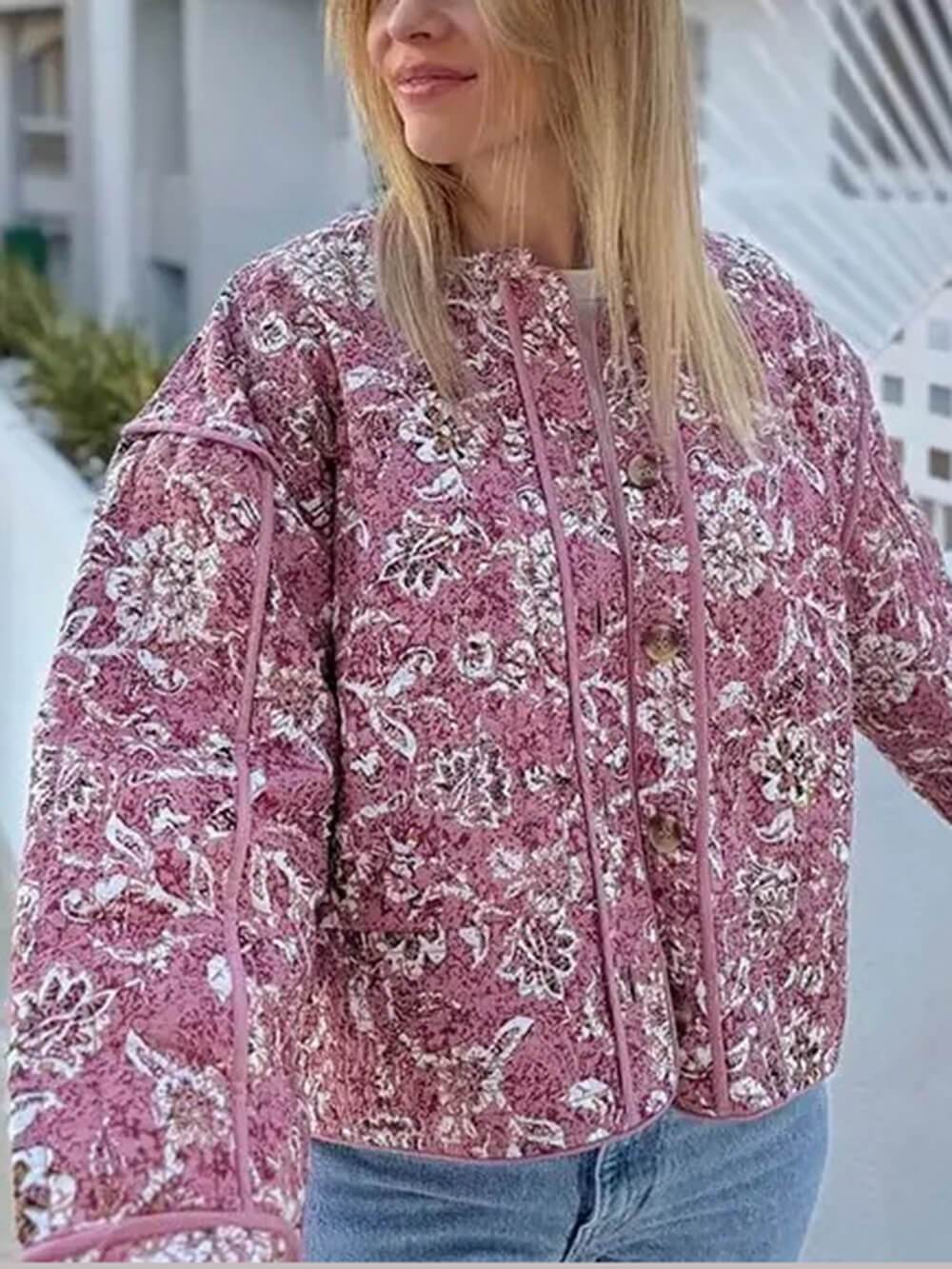 Veste à imprimé floral vintage