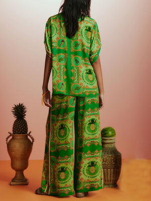 Einzigartiges Button-Down-Hemd mit tropischem Fruchtdruck