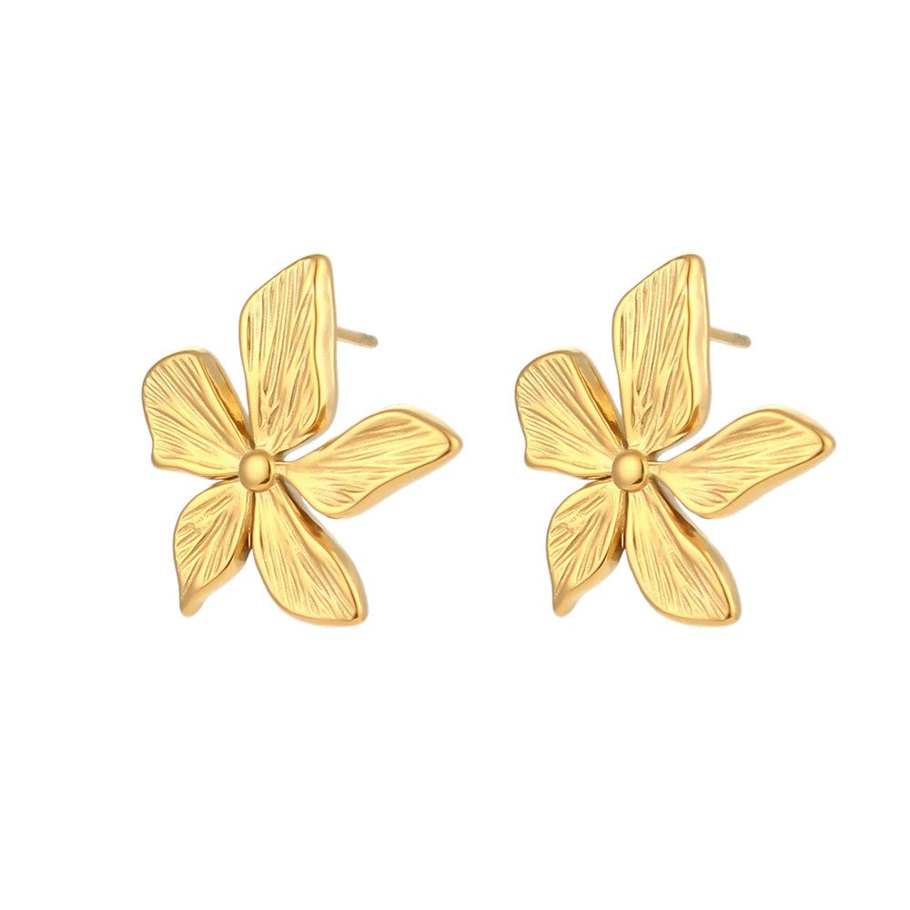 Lily Flower Gold Earrings