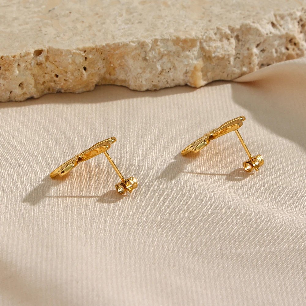 Lily Flower Gold Earrings