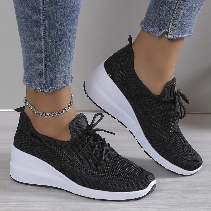 The Riviera Knit Wedge Sneakers